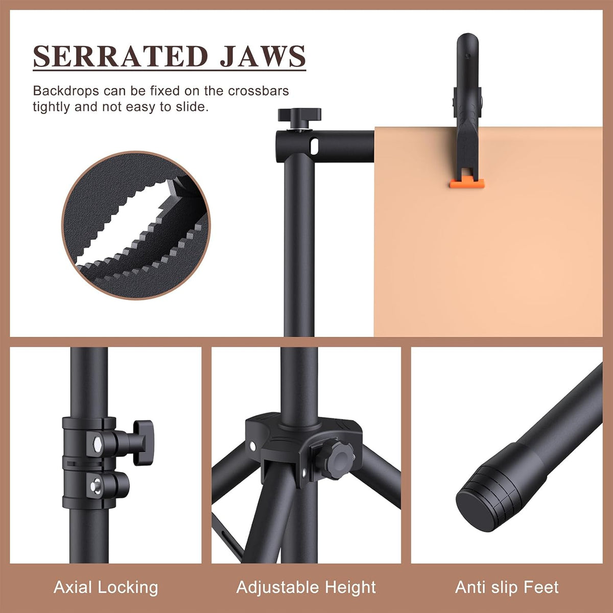 Backdrop Stand 10×8ft (W×H) Adjustable Backdrop Support Ground Kit Photography Photo Shoot Backdrop