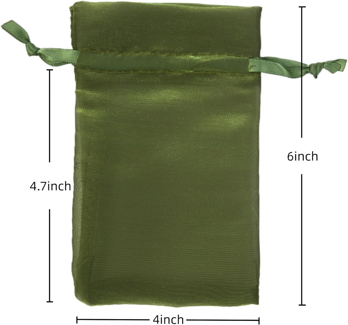 QIANF 20 Pcs Moss Green Small Organza Bags 4X6 inch for Wedding Favors with Drawstring, Mini Mesh