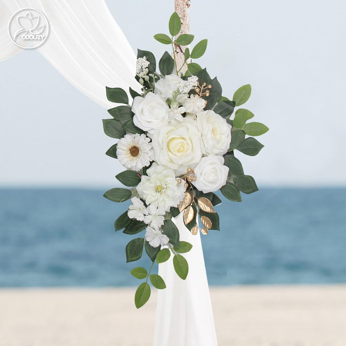 Wedding Arch Flowers,Artificial Flower Arch Decor,2pcs Artificial Flower Arrangement for Wedding