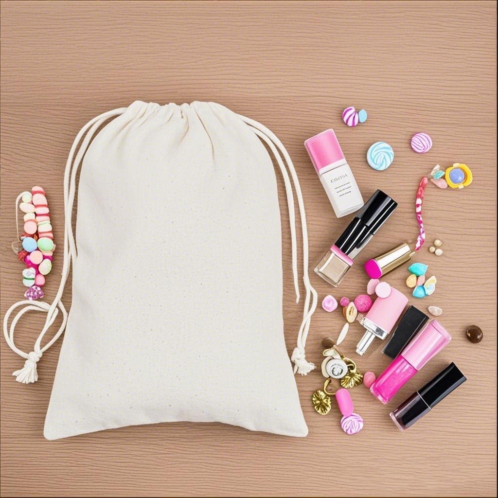 gobyhumm 20 Pieces Pure Cotton Drawstring Bags Muslin Bags Sachet Bag for Home Supplies （2.8 * 3.5"）