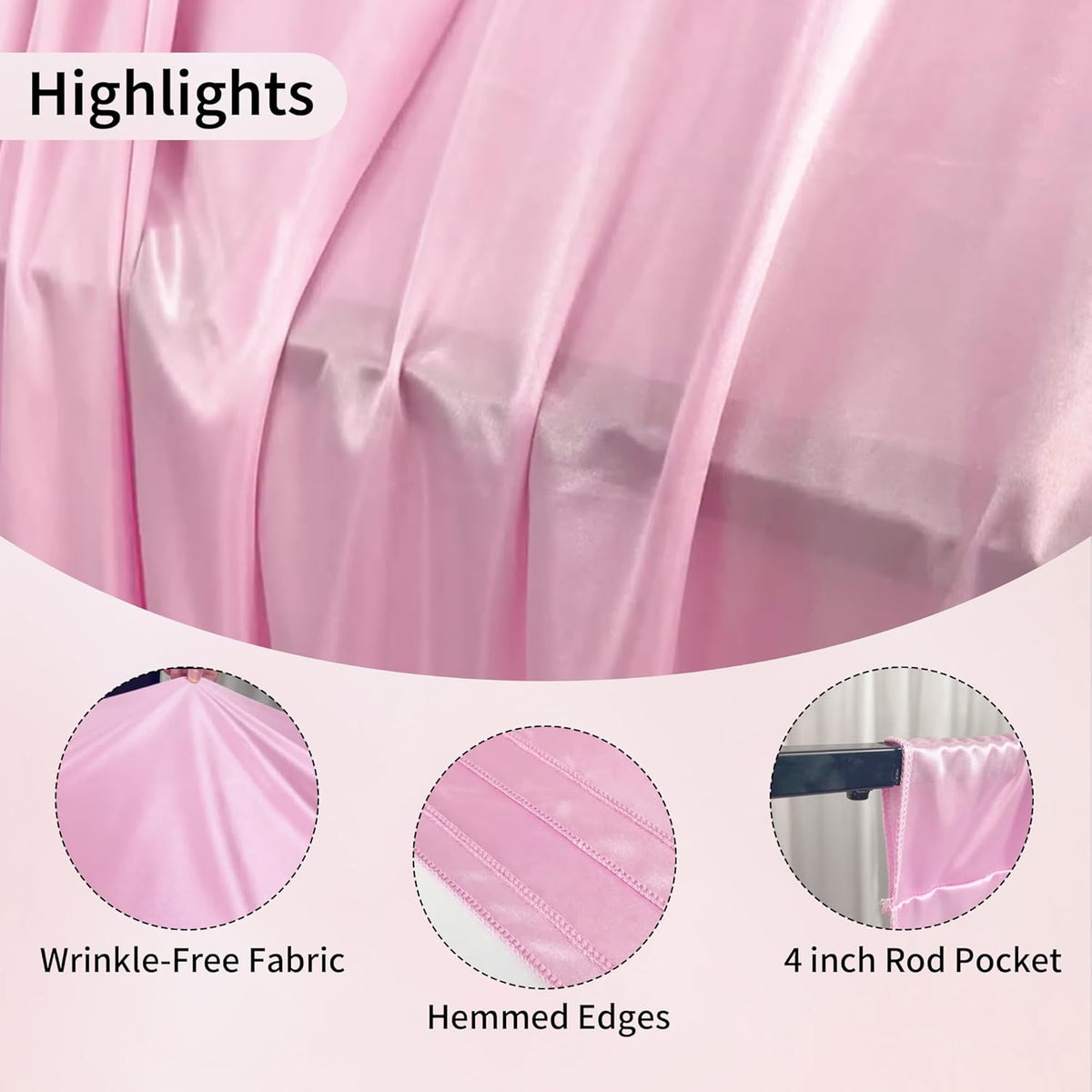 10x10ft Backdrop Curtains for Parties, 2 Panels 5x10ft Photography Backdrop Curtain with Rod