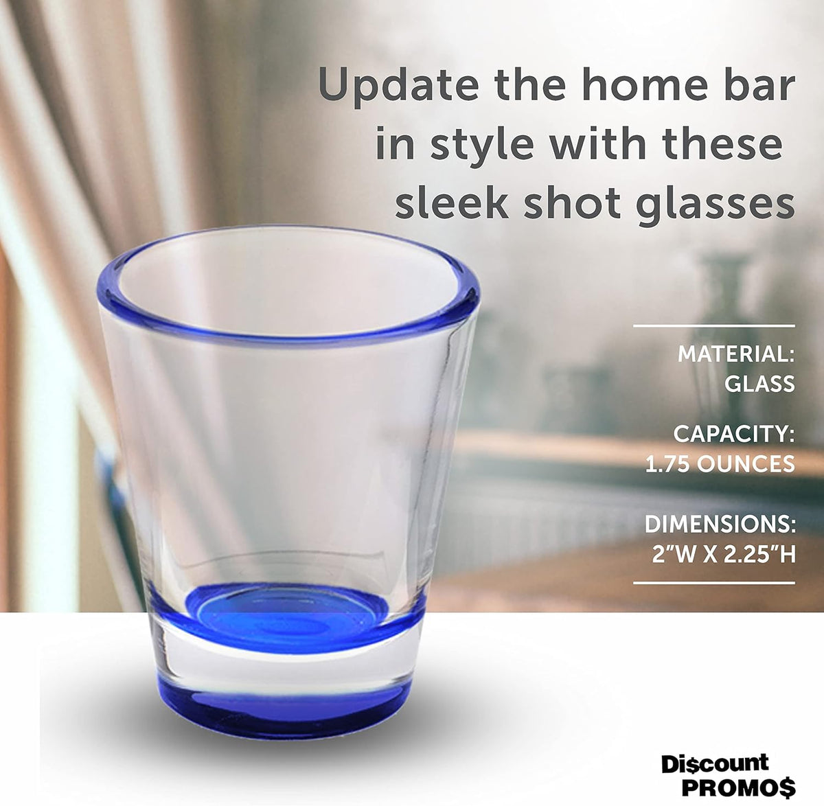 DISCOUNT PROMOS Shot Glasses Set 1.75 oz. Set of 10 Bulk Pack, Wedding Favor, Birthday Party