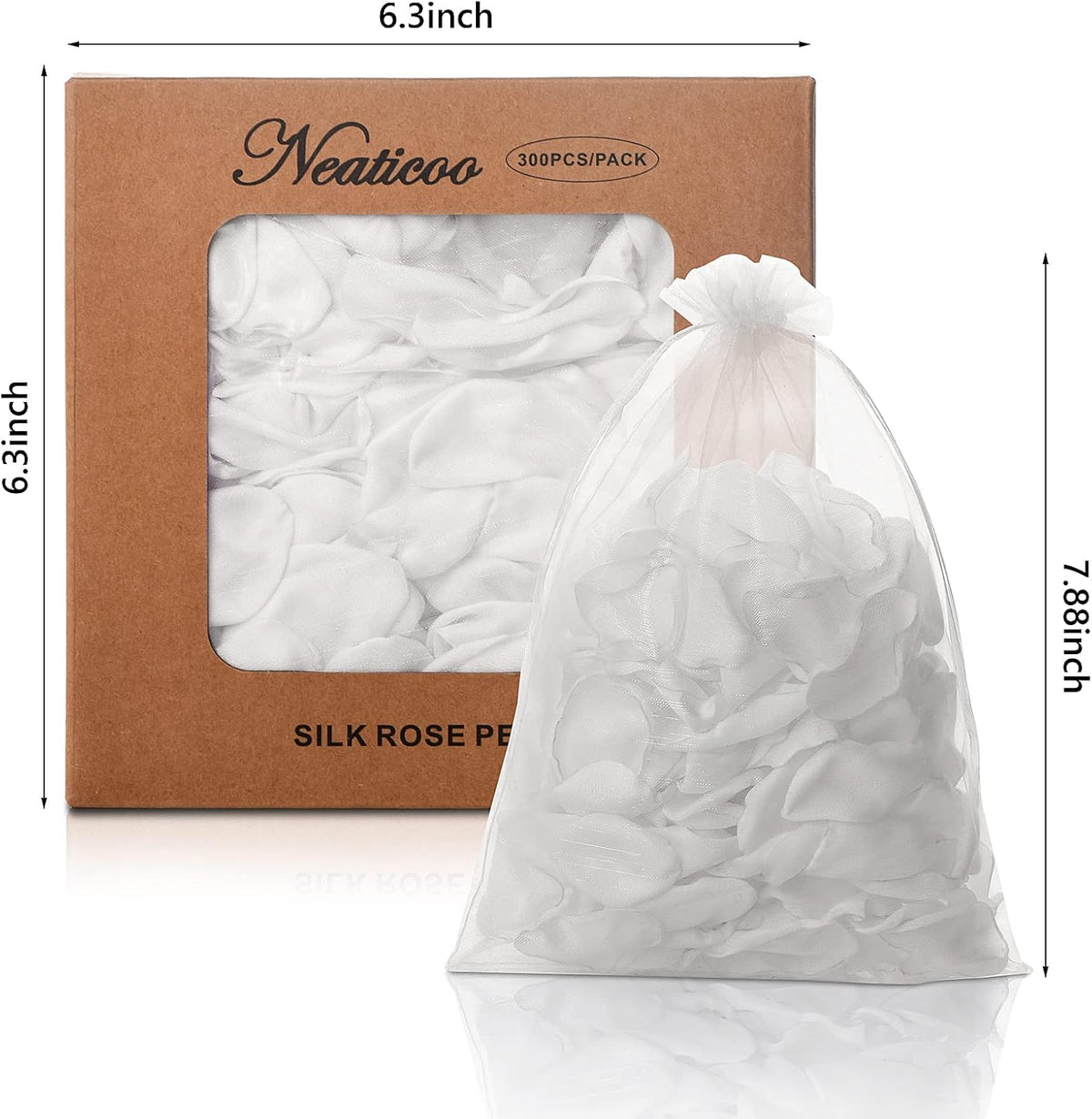 Artificial White Rose Petals 300pcs Silk Rose Petals Fake Flower Petals for Wedding Flower Girl