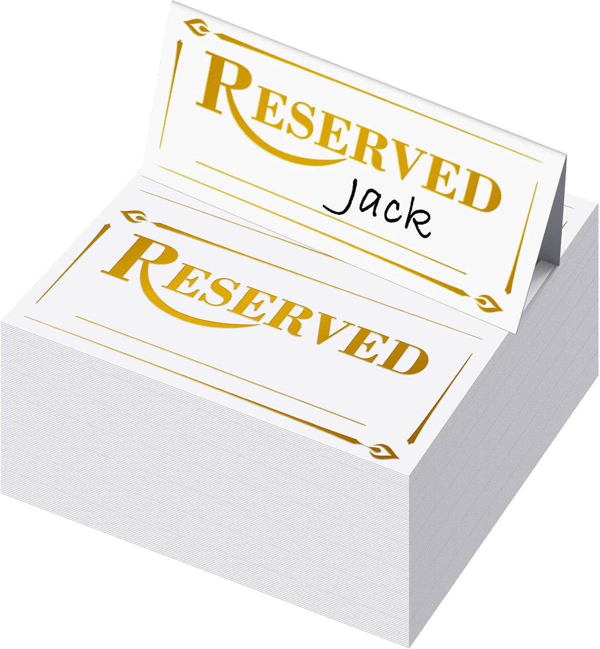 300 Pcs Paper Table Reserved Sign with Name Line Reserved Seating Signs Bulk Double Sided Signs for