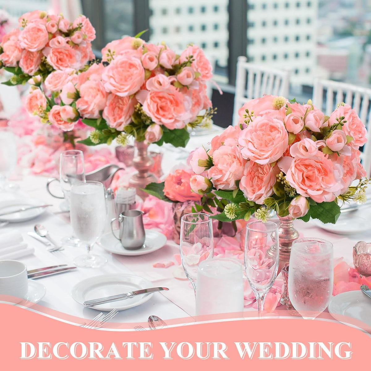 8 Bundles Artificial Peonies Flowers Boho Faux Flowers Arrangements Artificial Centerpiece Spring