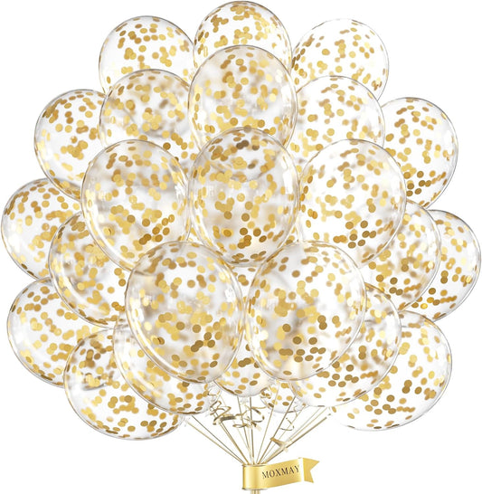 Gold Confetti Balloons Party Balloons 12inch 50 Pcs Latex Confetti Balloons Birthday Balloons Party