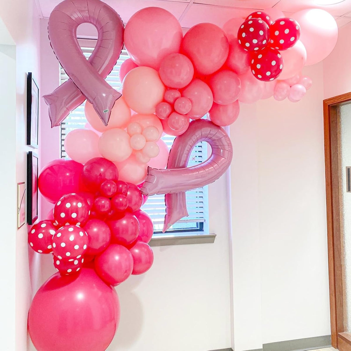 90pack Hot Pink Balloons Different Size 18/12/10/5 Inch Dark Pink Balloon Garland Arch Kit for