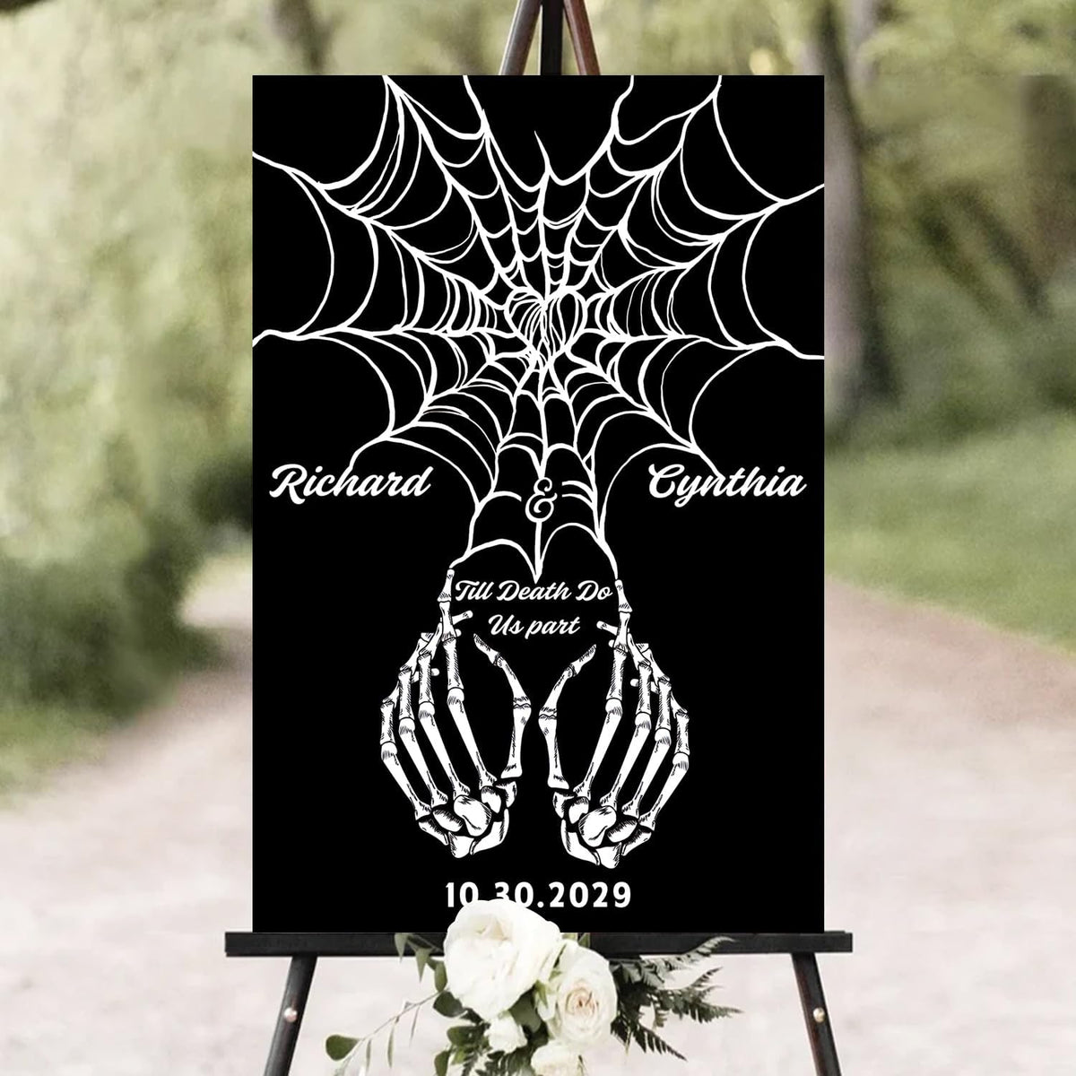 Halloween Wedding Welcome Sign, Gothic Welcome Sign Black Burgundy Wedding Sign, Wedding Sign