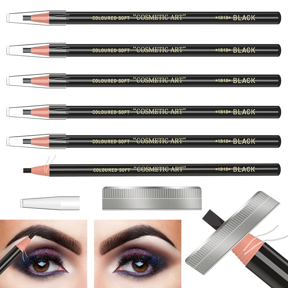 Waterproof Eyebrows Pencil Tattoo Makeup And Microblading Supplies Kit-Permanent Eye Brow Liners In