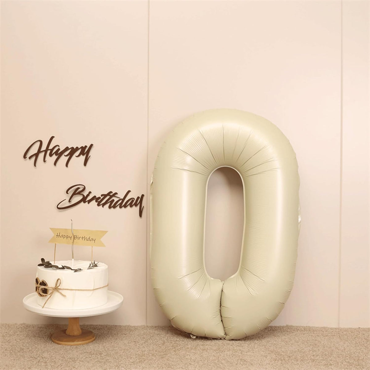 40 Inch Cream White Number 0 Balloon Mylar Big Foil Helium 0 10 20 30 40 50 Number for Party