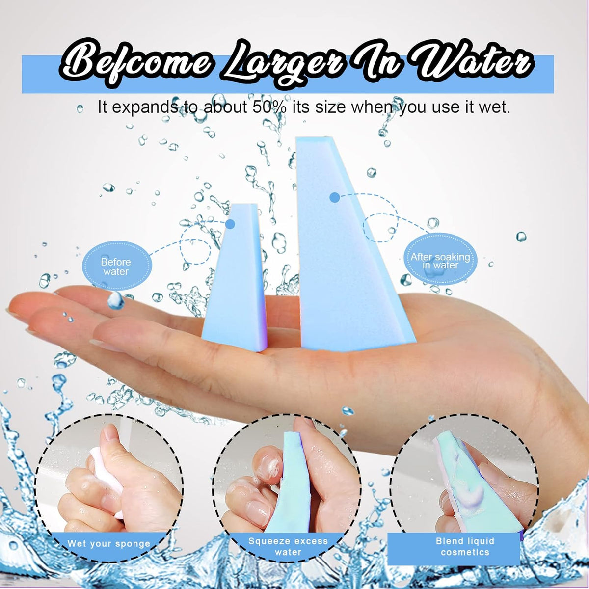 Teenitor 48 Pieces Cosmetic Makeup Sponges Wedges Beauty Blender Sponges, Small Triangle Makeup