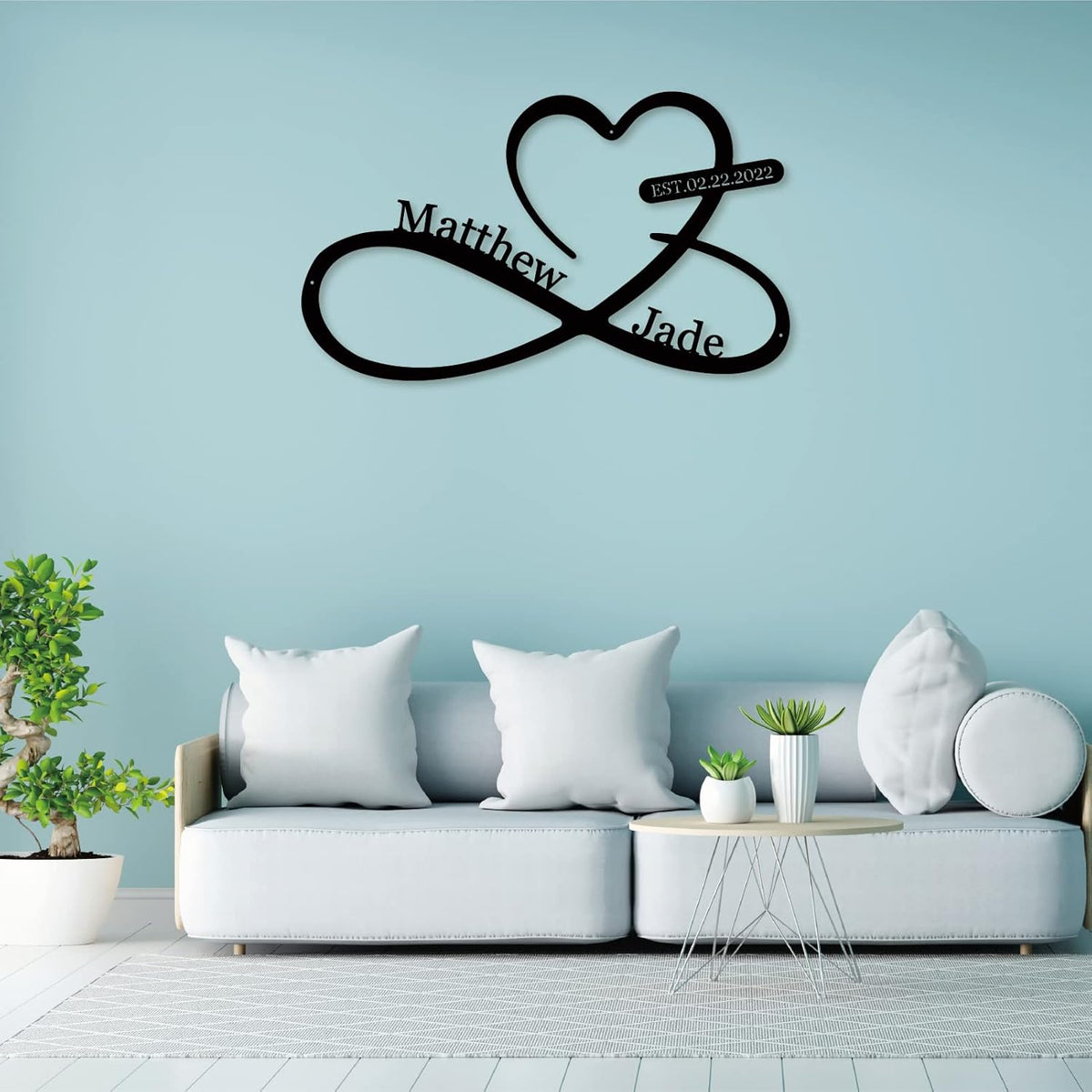 Infinity Heart Metal Wall Decor, Unique Infinity Heart Wall Decor Love Sign Plaque Steel Art