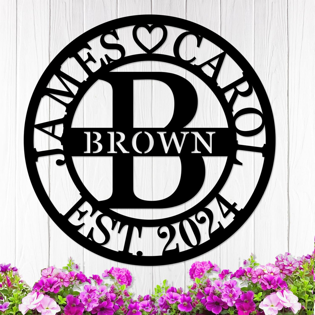 Personalized Custom Split Letter Family Name Sign, Large Metal Decor, Established Sign, Anniversary