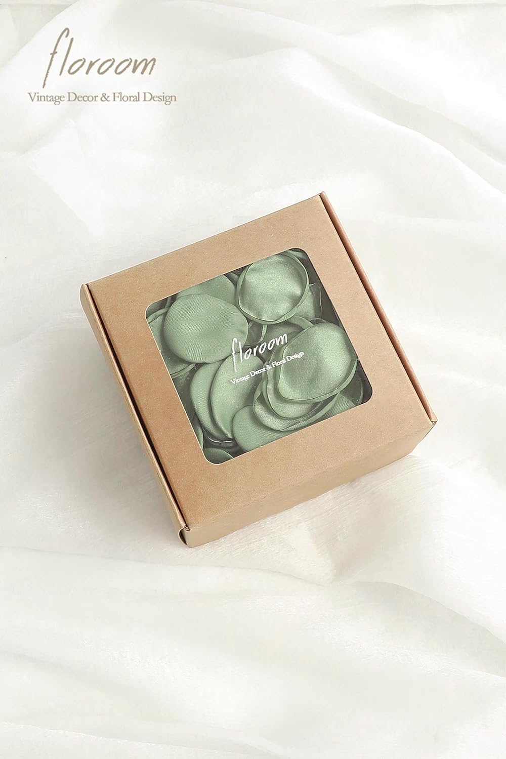 Floroom 300pcs Rose Petals Sage Green Faux Silk Flower Petals for Wedding Flower Girl Basket Aisle