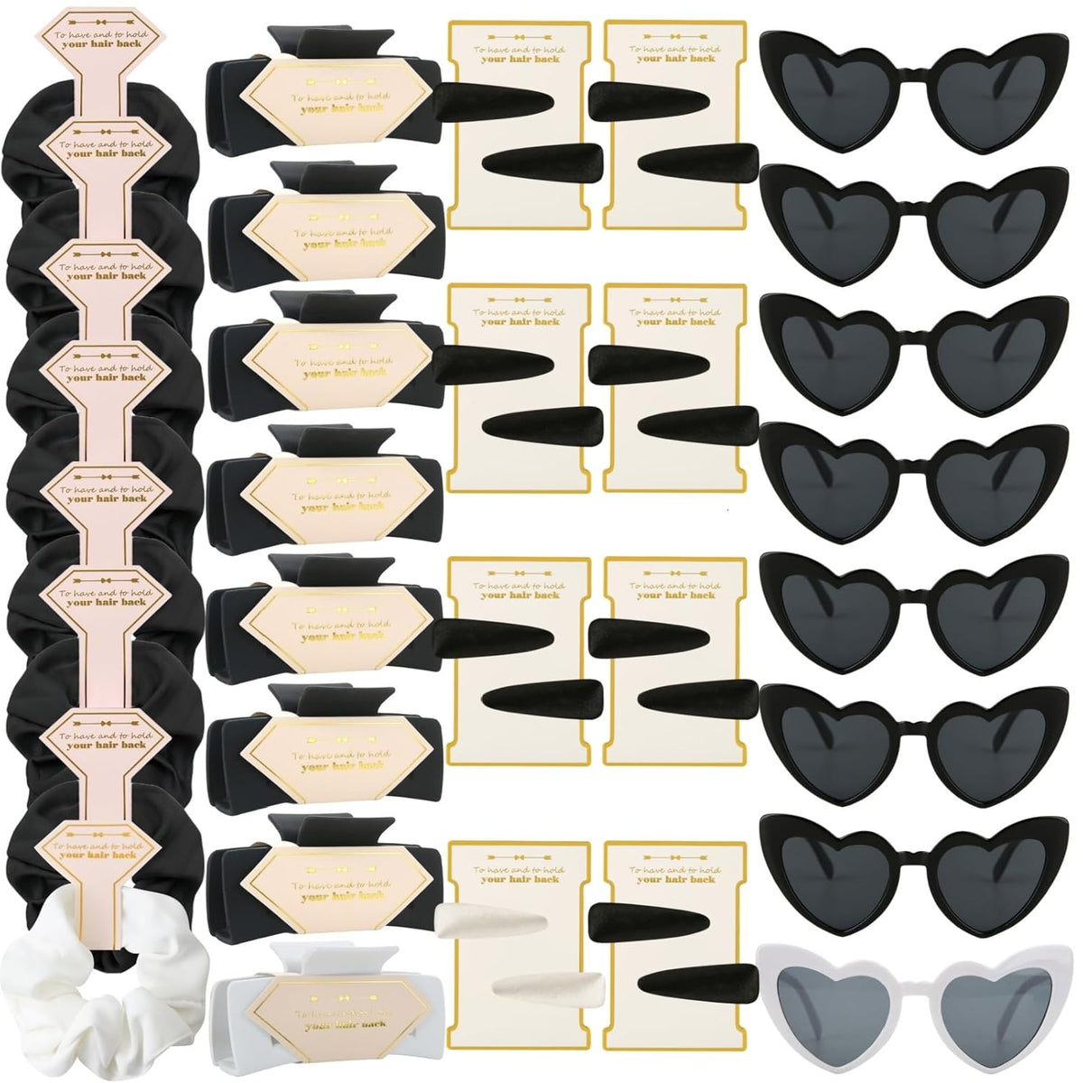 Bridesmaid Scrunchies Proposal Gifts Bachelorette Hair Claws Clips Girls heart sunglasses for