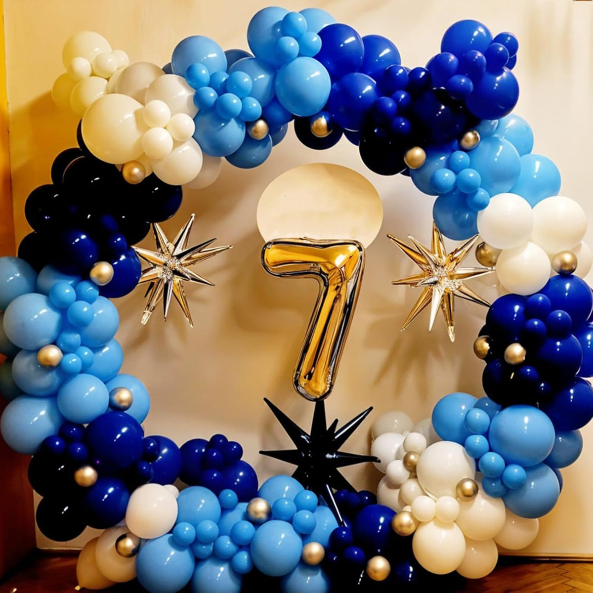 Soccer Balloons, 50pcs Metallic Blue Silver Balloons, White Pearl Navy Blue Balloon, Silver