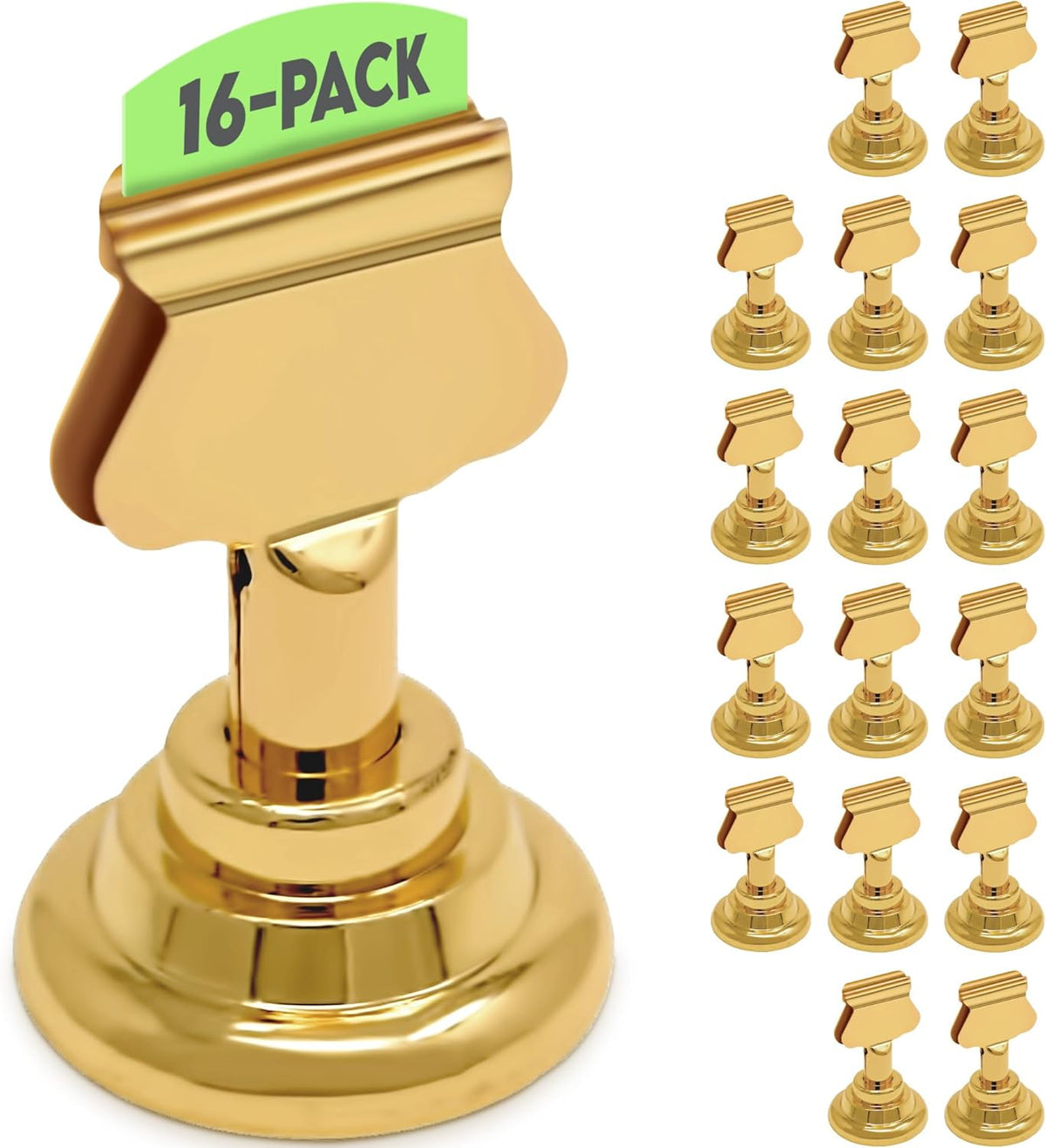 Gray Bunny Table Number Holders (16pc) Premium Gold Metal Place Card Holders for Wedding Party