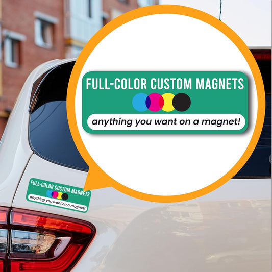 Magnet Me Up Custom 8x3 Inch Rectangle Magnet, Customizable for Businesses, Advertising, Personal