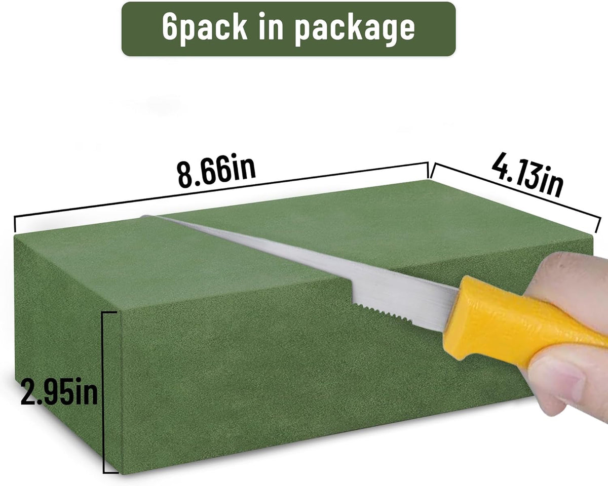 Floral Foam Blocks Large 9 Inch,Wet Floral Foam Bricks,Pack 6 of Floral Foam for Artificial Flowers