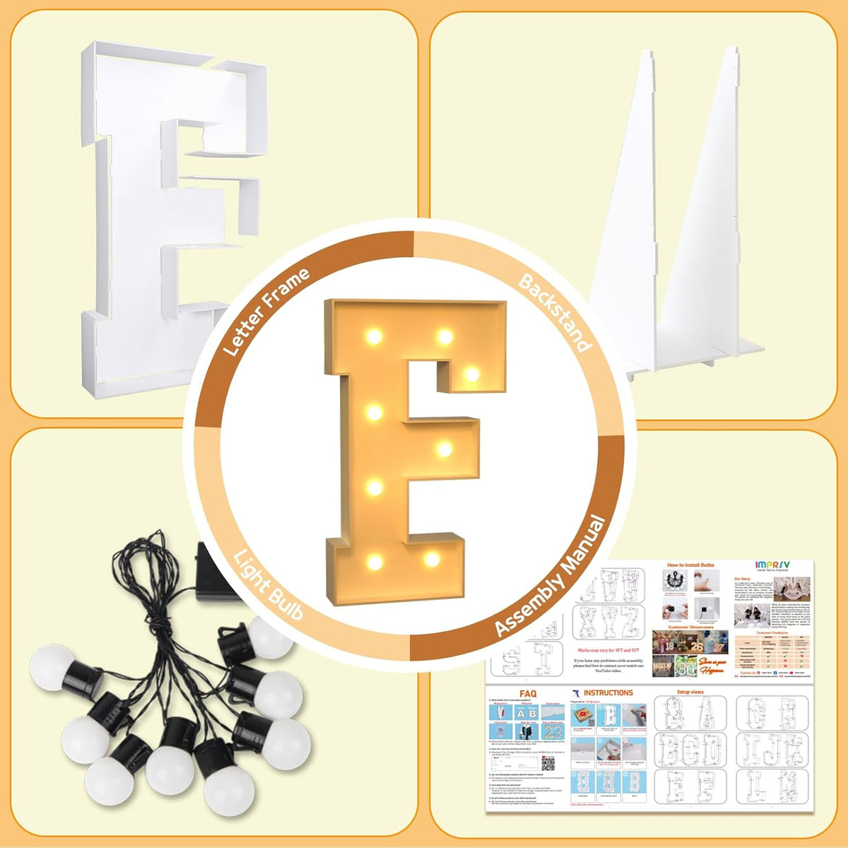 imprsv Marquee Light Up Letters, 3FT Marquee Letters for Birthday Baby Shower Wedding Decorations
