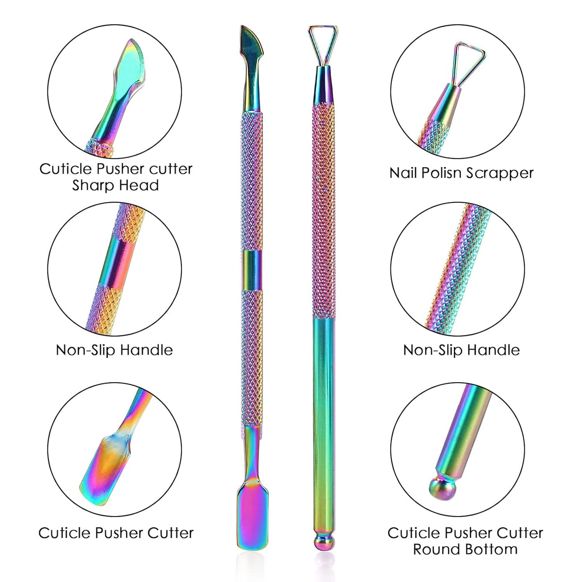 Cuticle Trimmer with Cuticle Pusher and Cutter,YINYIN Cuticle Remover Cutter Nipper Clippers