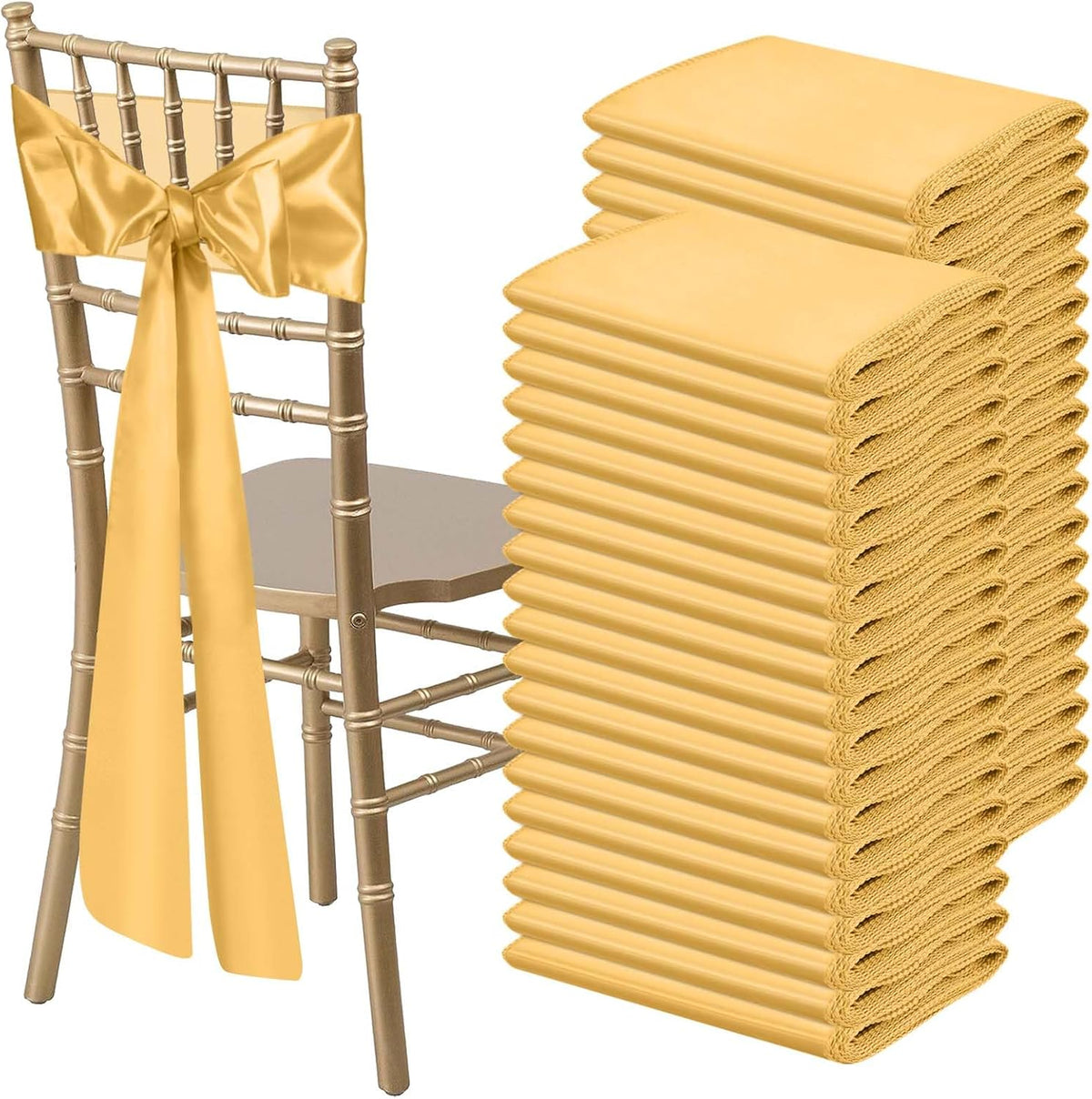 Satin Chair Sashes Bows Universal Chair Ribbon Ties Back Sash for Wedding Party Reception Events