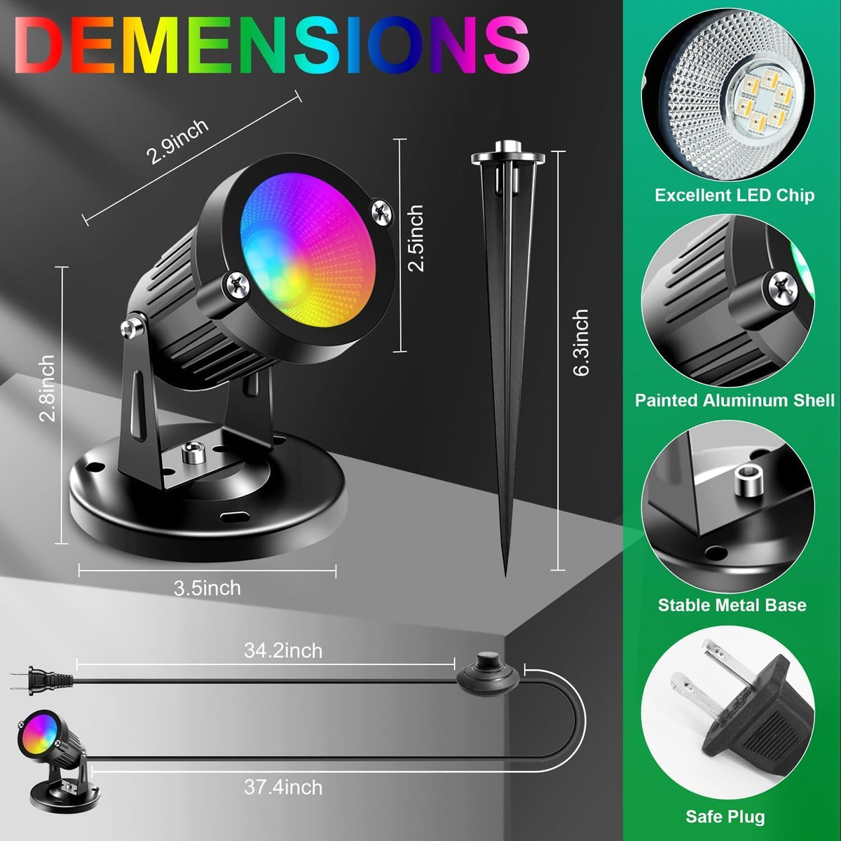 Spot Lights Indoor, 5W RGBW Uplighting 16 Color Changing Up Lights Indoor with Remote Control