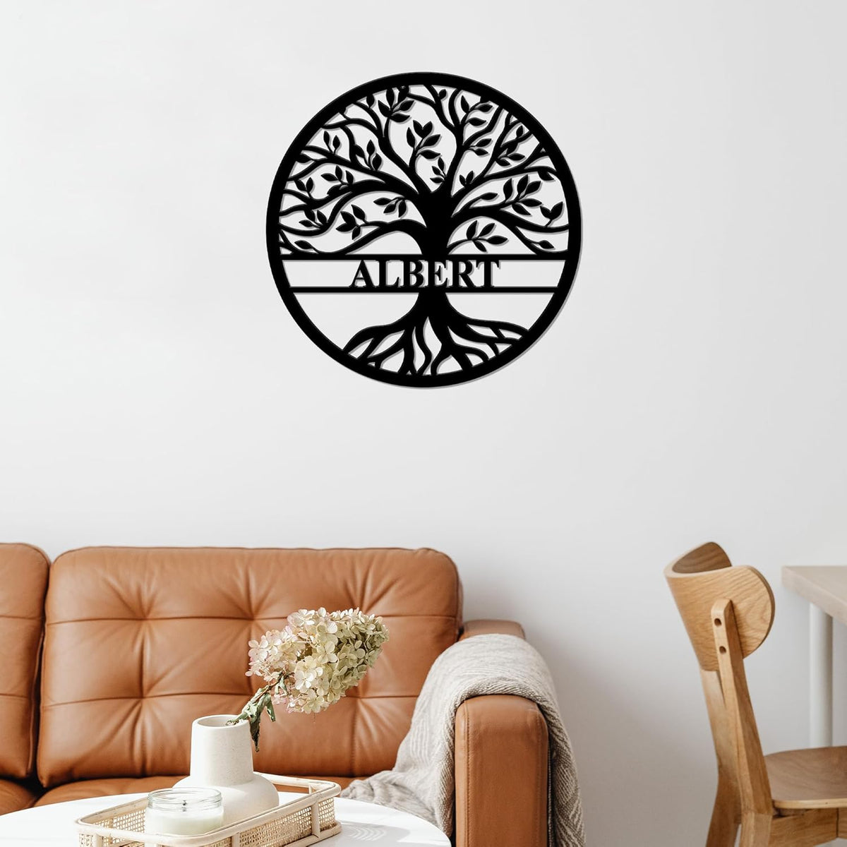 Personalized Wedding Gift for Couple, Custom Tree of Life Metal Wall Art Sign, Monogram Family Last