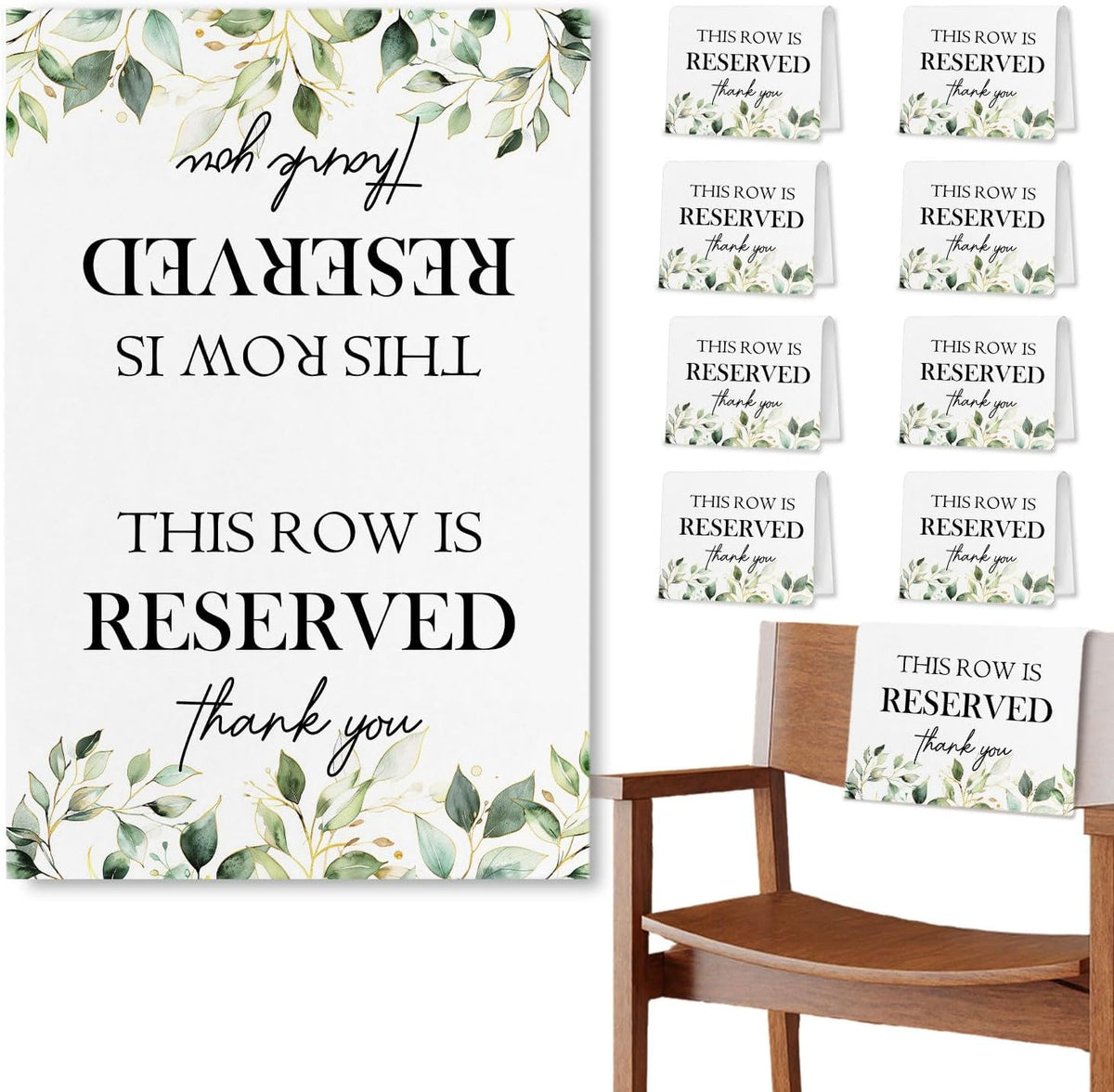 Reserved Seating Chair Signs, This Row Is Reserved Pew Cloths Seating Placeholder for Church Pews