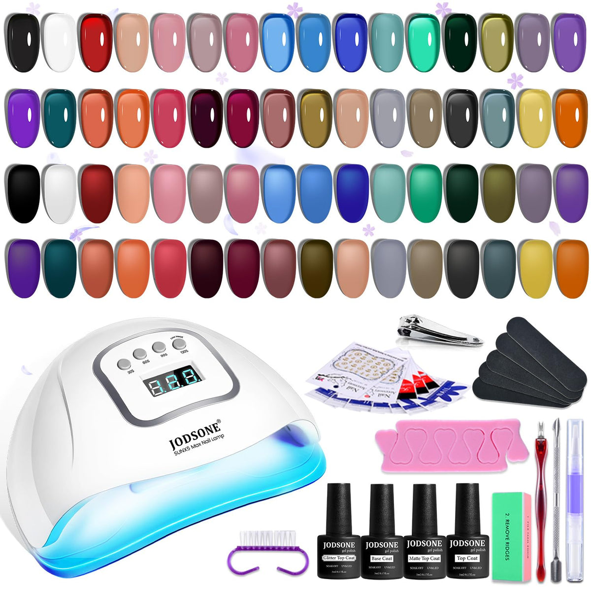 JODSONE 32 Colors Jelly Gel Nail Polish Kit with U V Light Crystal Transparent Classic Color 4