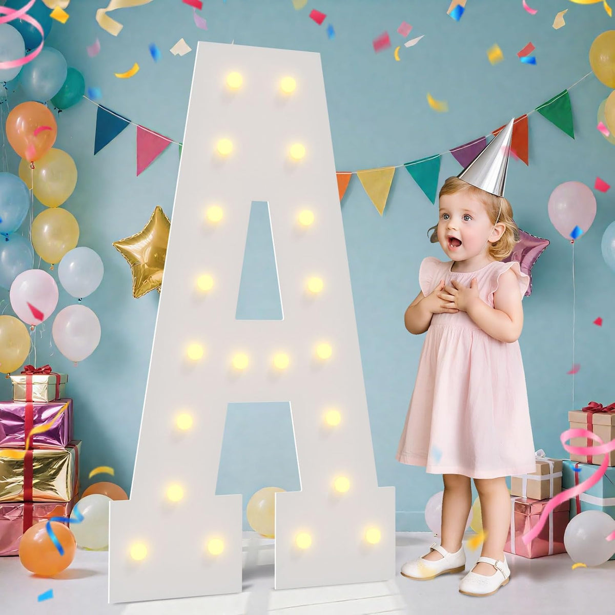 4FT Marquee Light Up Letters - Large Marquee Letters 4 Feet Tall for Birthday Party Decorations
