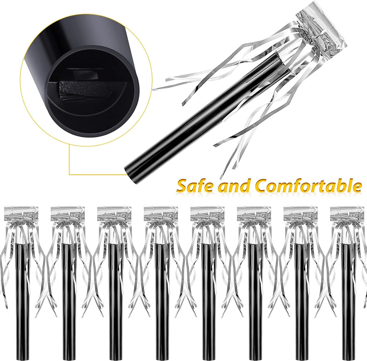 Skylety 18 Pcs Party Blower Noisemakers Party Squawkers Blowouts Whistles Fringed Noise Maker