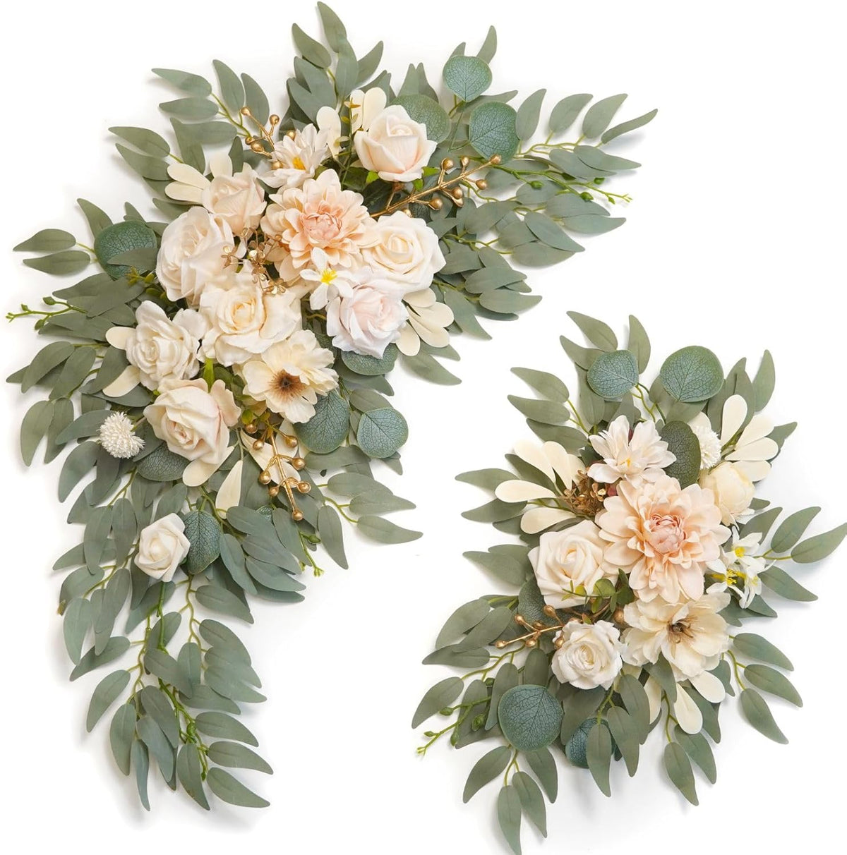 Faux Flower Swag Set of 2 for Wedding Welcome Signs Floral Swag Wedding Reception Ceremony Signs