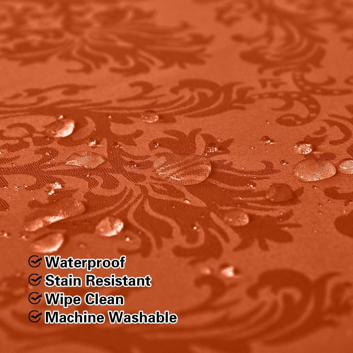 Jacquard Tablecloth Rectangle 60 x 120 Inch, Spill Proof Wrinkle Free Damask Autumn Table Cloth