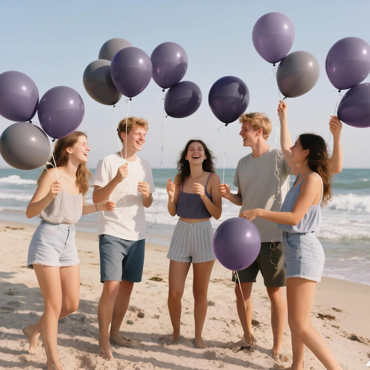 110pcs Dusty Purple Balloon 12 Inch, Dusty Purple Latex Balloons for Birthday Party Baby Shower