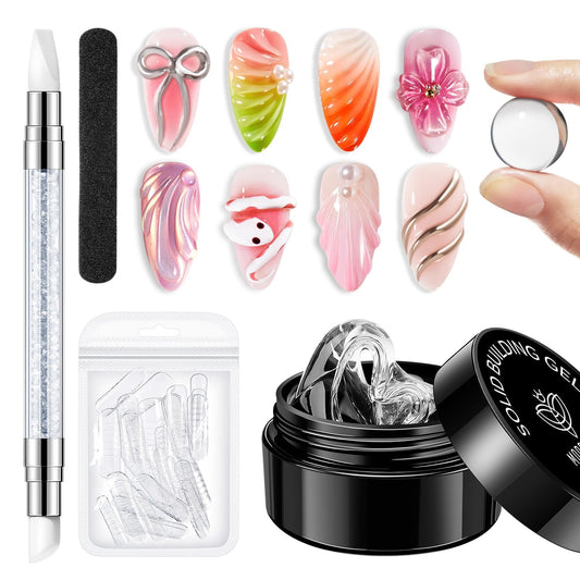 modelones 3D Gel Nail Art Kit, Hard Sculpting Gel for Nail Art Extensions & Molding Non-Sticky for