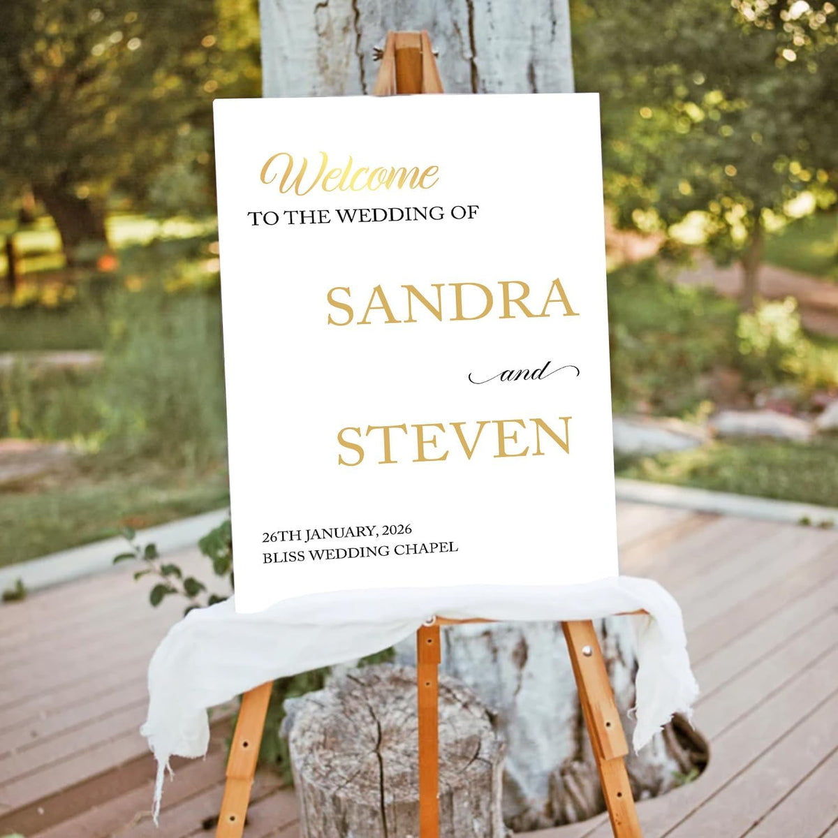 Personalized Modern Wedding Welcome Sign, Minimalist Printed Welcome Sign for Ceremony, Custom