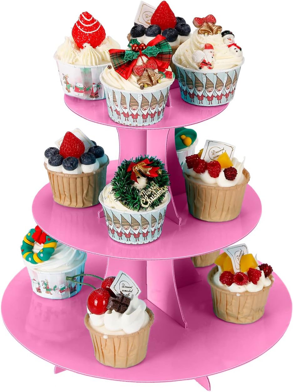 2Pcs 3-Tier Cupcake Stand, Cake Stand holder, Tiered DIY Cupcake Stand Tower for Dessert Table