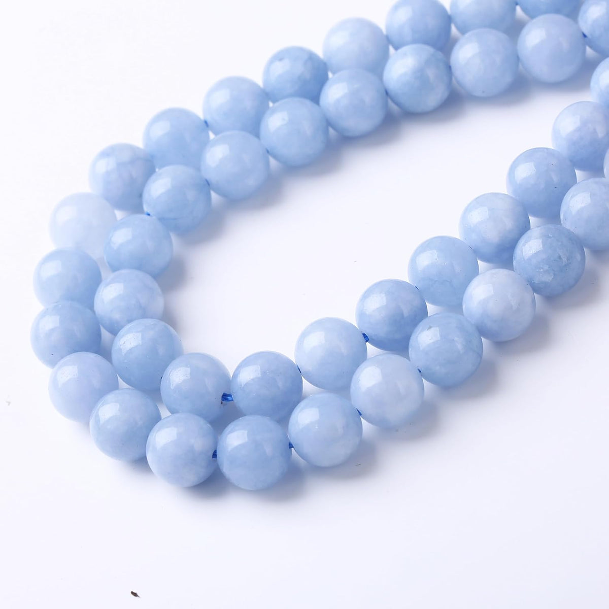 Dream Blue Chalcedony Stone Beads Gemstone Round Crystal Energy Jade Beads Stone Beads for Jewelry