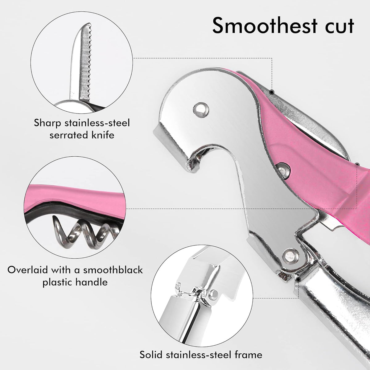 Professional Waiter Corkscrew Wine Openers Set, Heavy Duty Stainless Steel Hinges Wine Key for