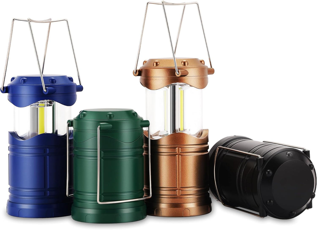 Lichamp LED Camping Lantern, 4 Pack Battery Powered Flashlight for Power Outages, Portable