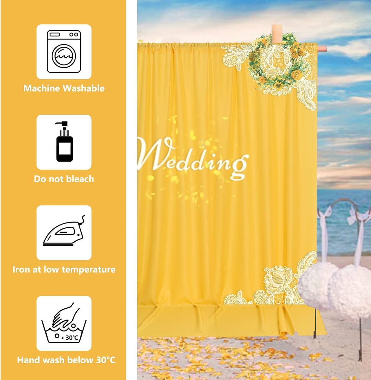 Yellow Backdrop Curtain for Parties Rod Pocket Yellow Curtains Photography Backdrop Drapes Privacy
