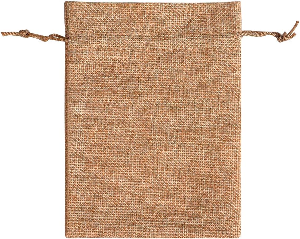 Lucky Monet 25/50/100PCS Burlap Gift Bags Wedding Hessian Jute Bags Linen Jewelry Pouches with