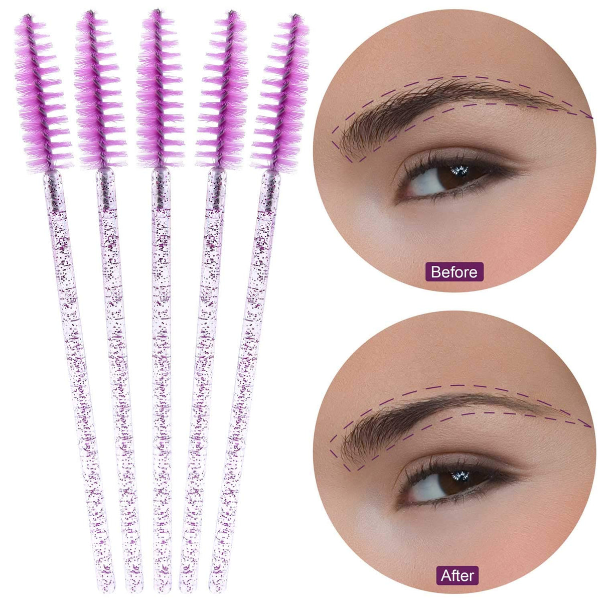 Tbestmax 1000 Disposable Mascara Wands Eyelash Brush Spoolies for Eyebrow Eye Lash Extension
