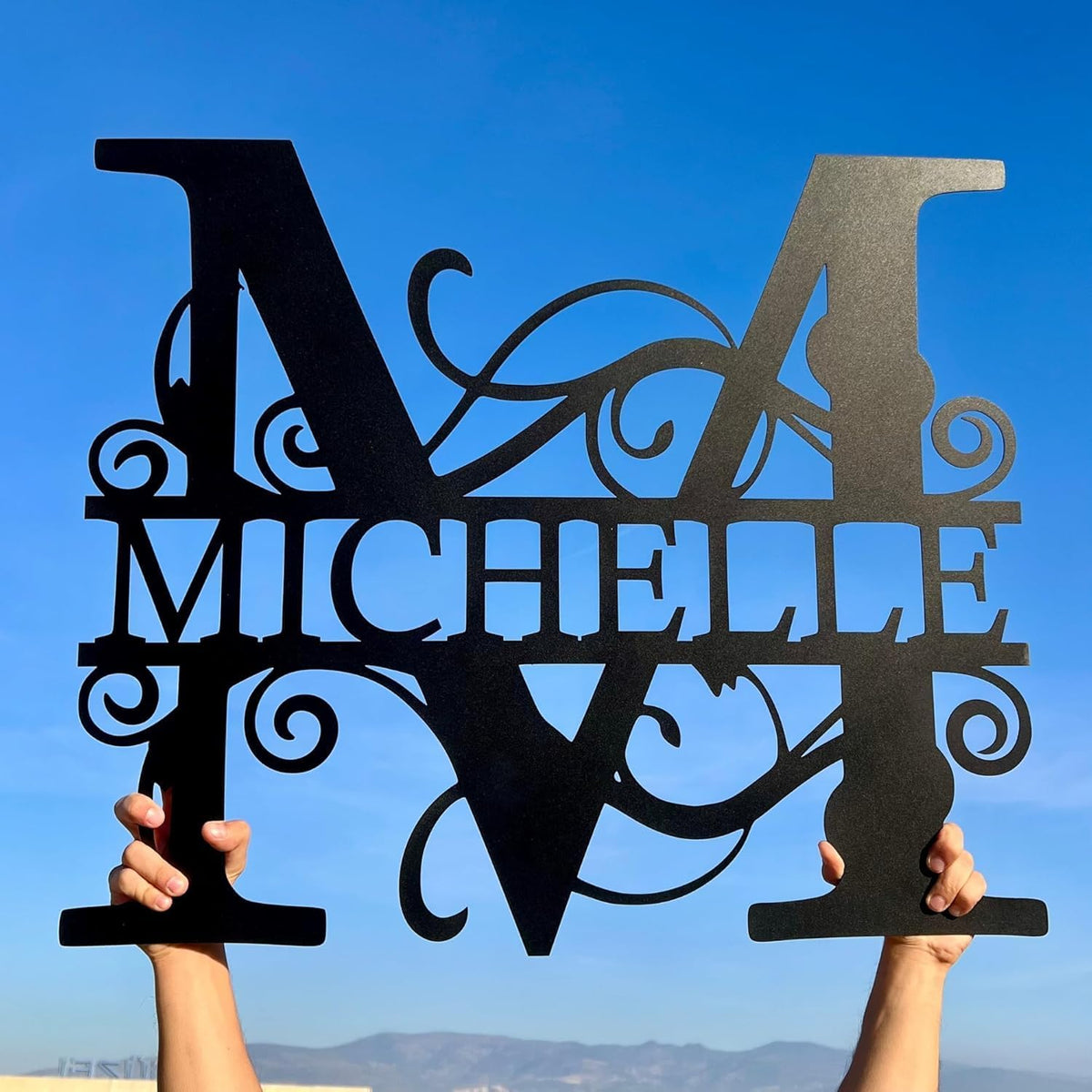 Personalized Metal Name Signs, Split Letter Monogram Wall Art Decor, Durable Steel Family Last Name