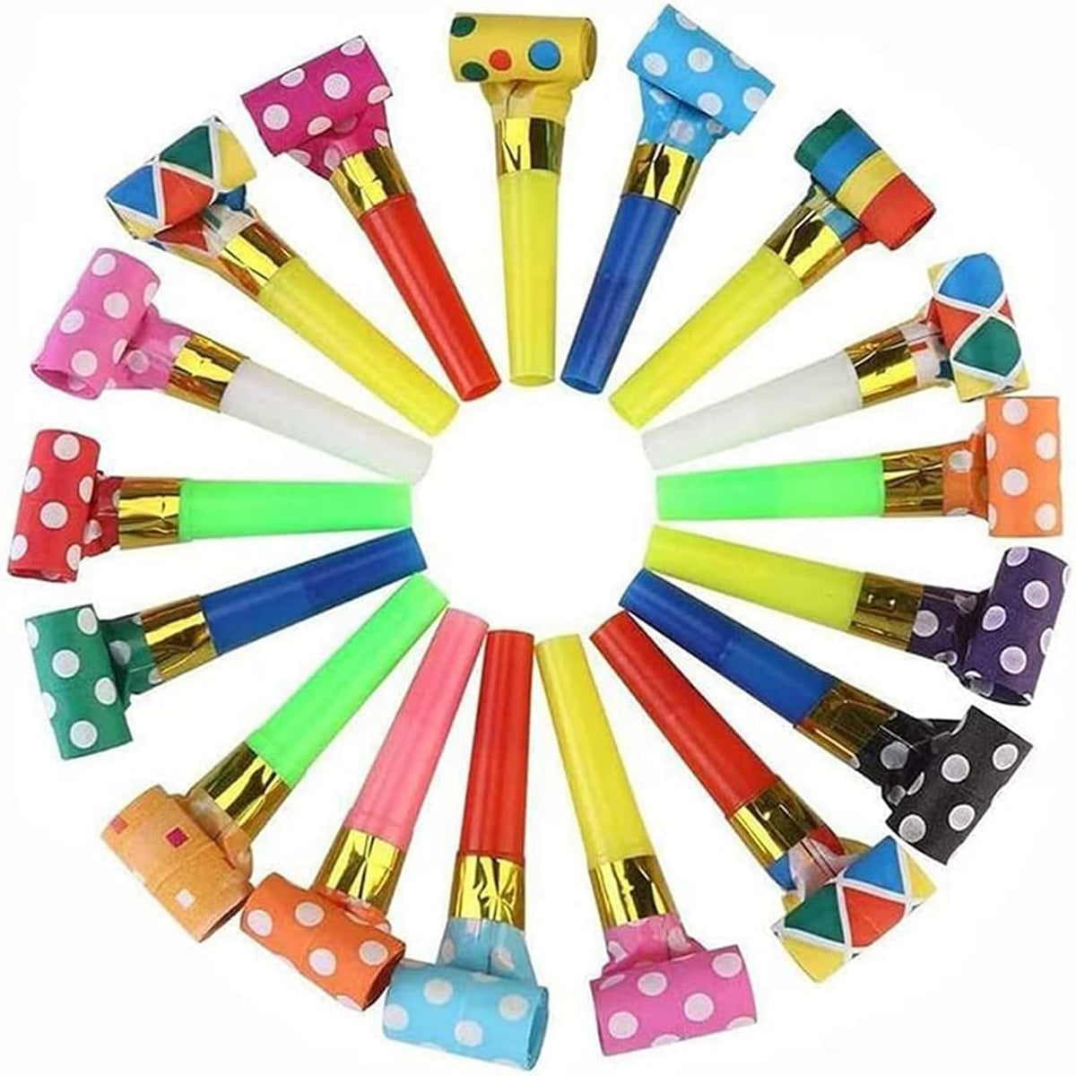 25 PCS Party Blower Blowouts Noisemakers Funny Blow Horns Colorful Birthday Blow Horns Whistles New