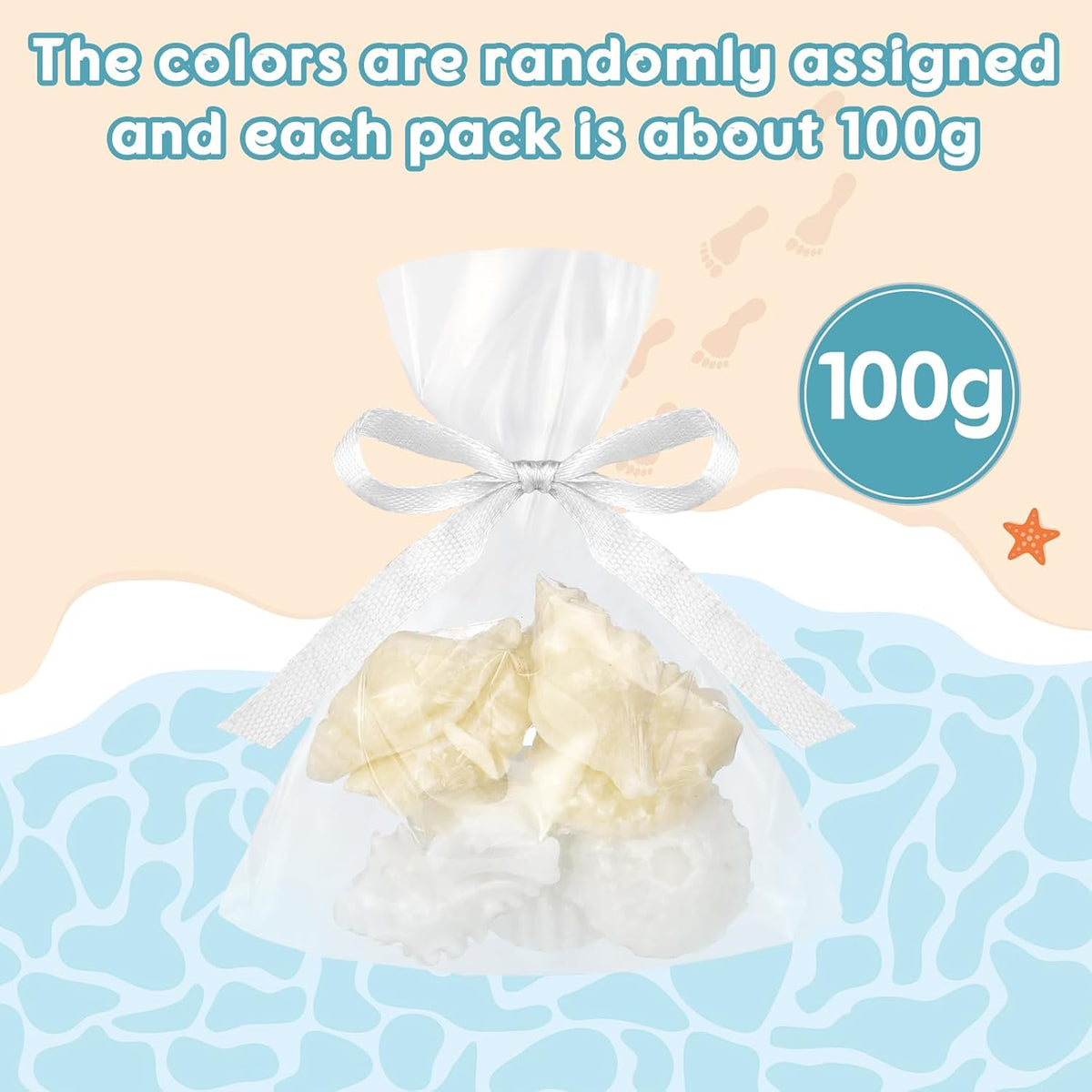 200g Sea Glass Soap Decor White Seashell Decorative Soaps for Bathroom Home Decor Beach Wedding