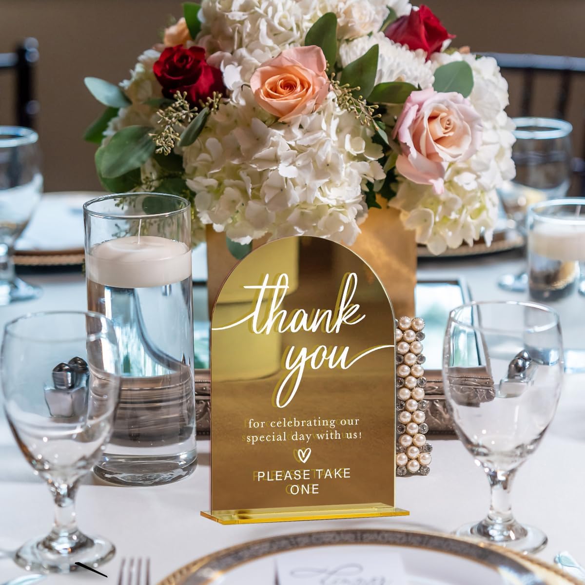 Acrylic Wedding Sign, Bridal Shower Decorations, Thank You Sign for Ceremony, Modern Font Table