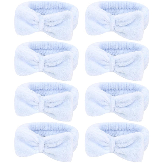 Semato 8 Pcs Blue Spa Headband Bachelorette Party Favor Set Skincare Headbands for Women Gifts and
