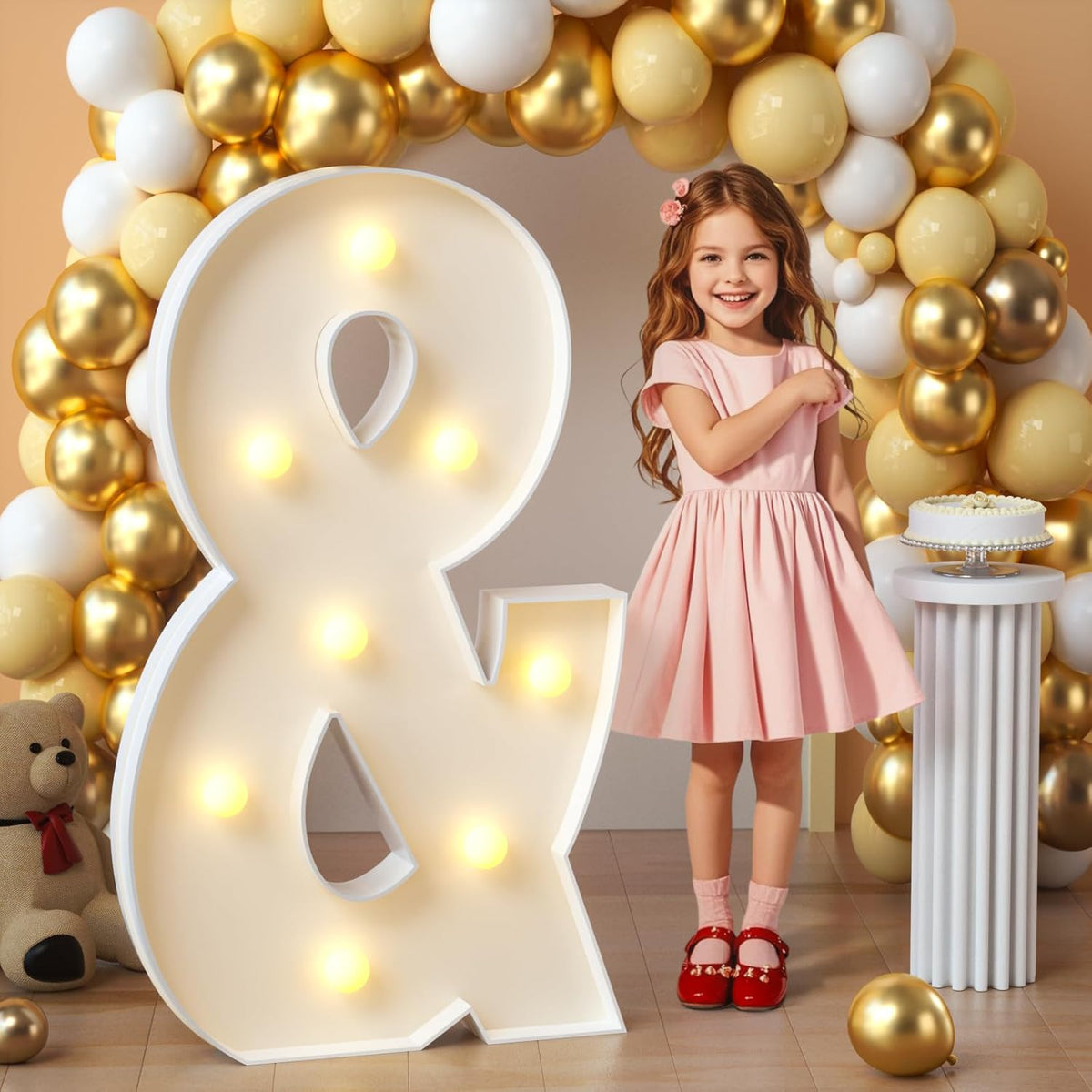 imprsv Marquee Light Up Letters, 3FT Mosaic Letters with Light for Baby Shower Graduation Party